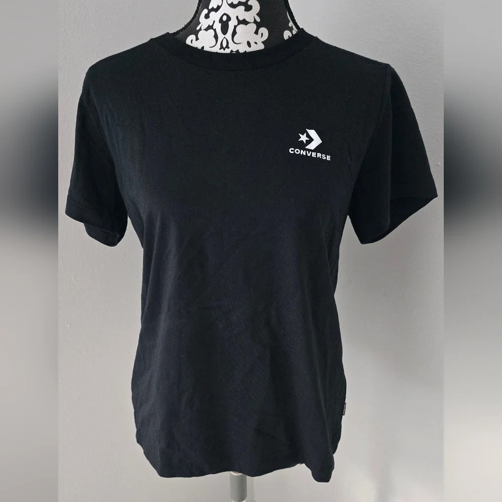 Converse Casual T-shirt Size XL kids Black Logo Short Sleeve T